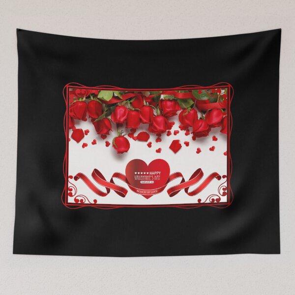 Item preview, Happy Valentine’s Day! Red Roses (on Black) designed and sold by PawsitiveMum.