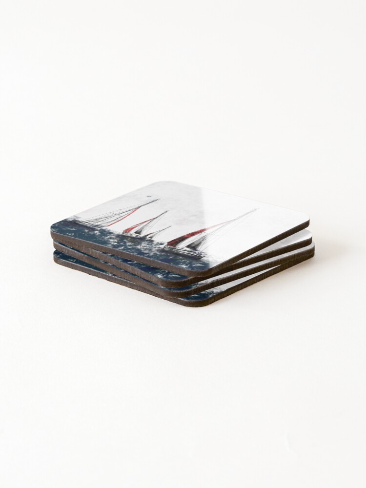 Thumbnail 4 of 5, Coasters (Set of 4), BOAT RACE designed and sold by tenfiftytwo.