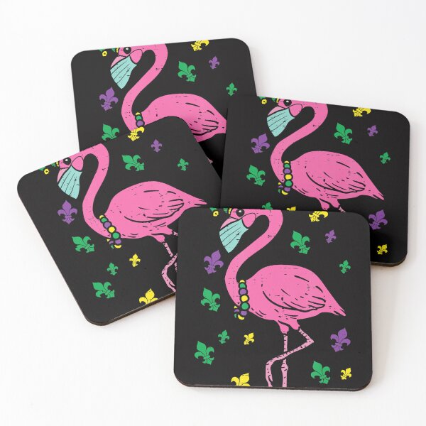 Item preview, Jester Flamingo Face Mask Mardi Gras Quarantine Animal designed and sold by NathanielHast.