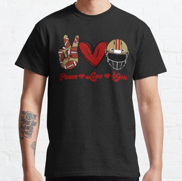 SAN FRANCISCO 49ERS T-SHIRT RED & GOLD NINERS NATION SF BAY