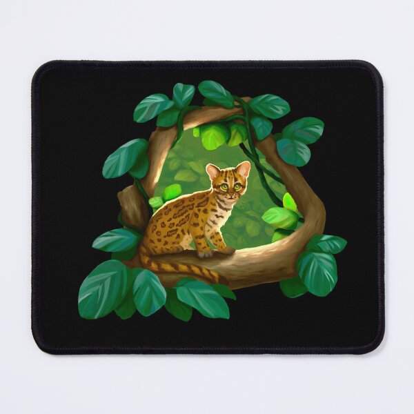 Item preview, Cute wild cat Ocelot in jungle designed and sold by Satu Pihlajamaa.