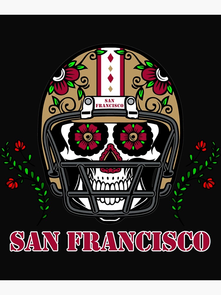 San Francisco Football Helmet Sugar Skull Day Of The Dead Kids T