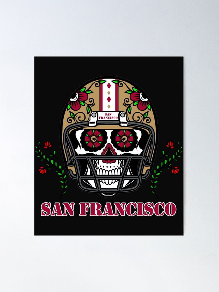 San Francisco Football Helmet Sugar Skull Day Of The Dead T-Shirt