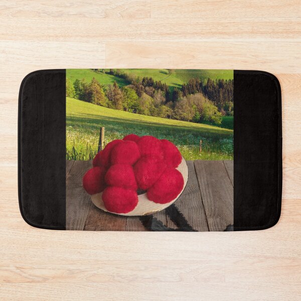 Item preview, Original Black Forest Bollenhut on a wooden table with a view of the landscape designed and sold by Jürgen Wiesler.