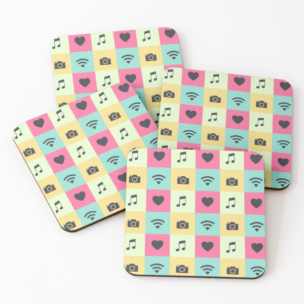 Item preview, Heart, Music, Wifi and Camera Abstract Retro pattern style designed and sold by PKK007.