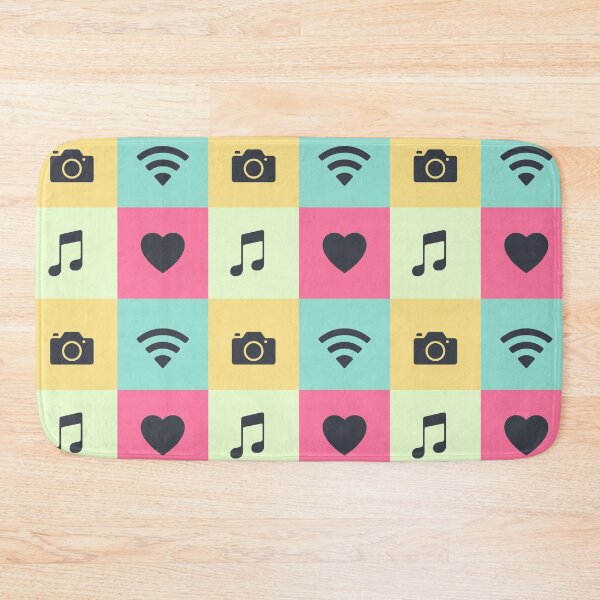 Item preview, Heart, Music, Wifi and Camera Abstract Retro pattern style designed and sold by PKK007.