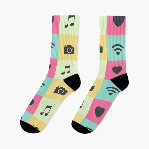 Item preview, Heart, Music, Wifi and Camera Abstract Retro pattern style designed and sold by PKK007.