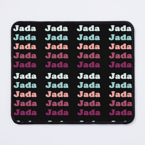 Item preview, Jada - repeated name light teal, green, apricot, red, burgundy text - 0122 designed and sold by PrettyDesserted.