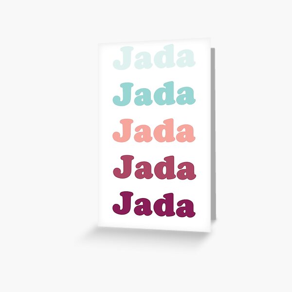 Item preview, Jada - repeated name light teal, green, apricot, red, burgundy text - 0122 designed and sold by PrettyDesserted.