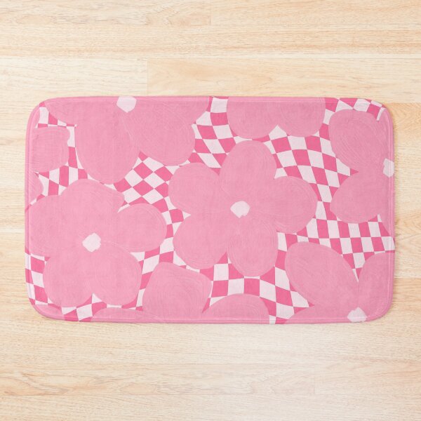 Item preview, Pastel Pink Flowers on Swirled Gingham Checker  designed and sold by cadinera.