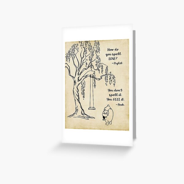 Winnie the Pooh - How do you Spell Love? Greeting Card