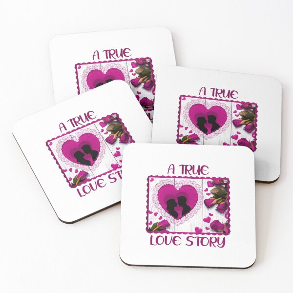 Item preview, A True Love Story - Classic Pink Roses Valentine designed and sold by PawsitiveMum.