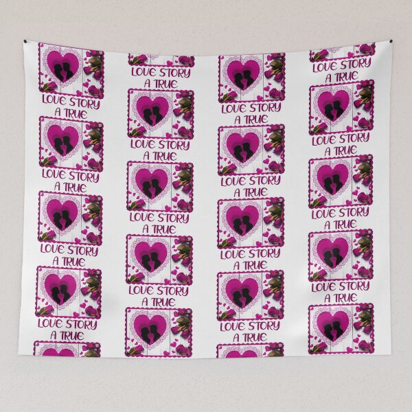 Item preview, A True Love Story - Classic Pink Roses Valentine designed and sold by PawsitiveMum.