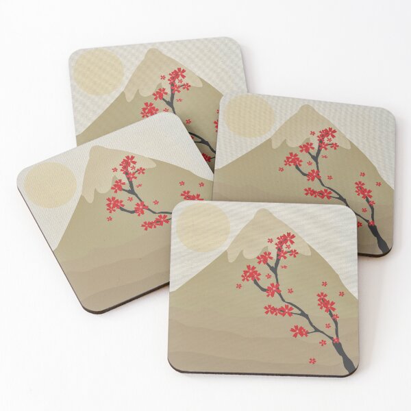 Item preview, Japanese Maple Tree Red Bloom Flowers Mountain Background with Canves Texture designed and sold by RyanCaudell.