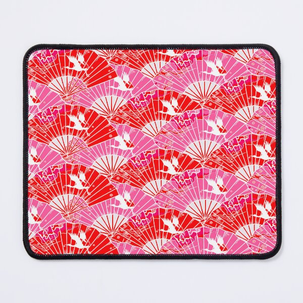 Item preview, Preppy Room Decor -	Chinoiserie fan on pink red Pattern designed and sold by Shop Your Aesthetic.
