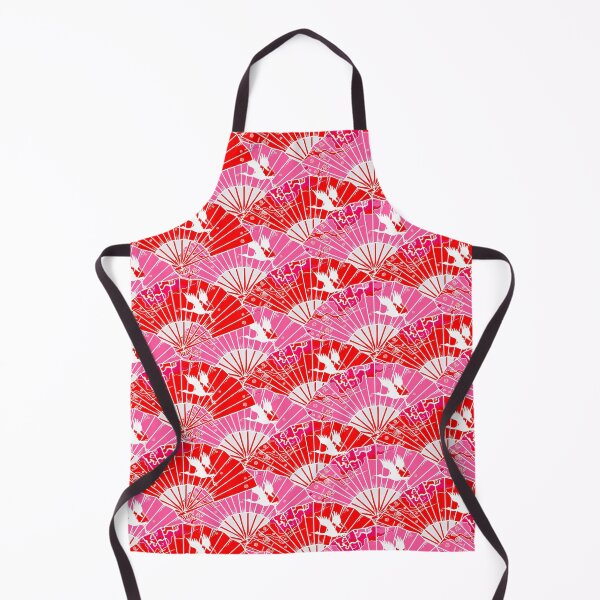 Item preview, Preppy Room Decor - Chinoiserie fan on pink red Pattern designed and sold by Shop Your Aesthetic.
