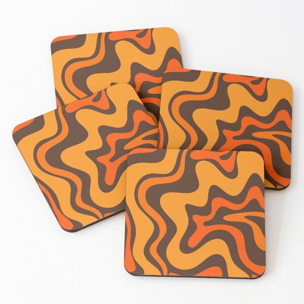 Item preview, Retro Liquid Swirl Abstract Pattern in 70s Brown and Orange designed and sold by kierkegaard.