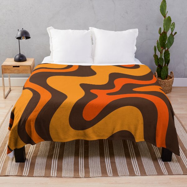 Item preview, Retro Liquid Swirl Abstract Pattern in 70s Brown and Orange designed and sold by kierkegaard.