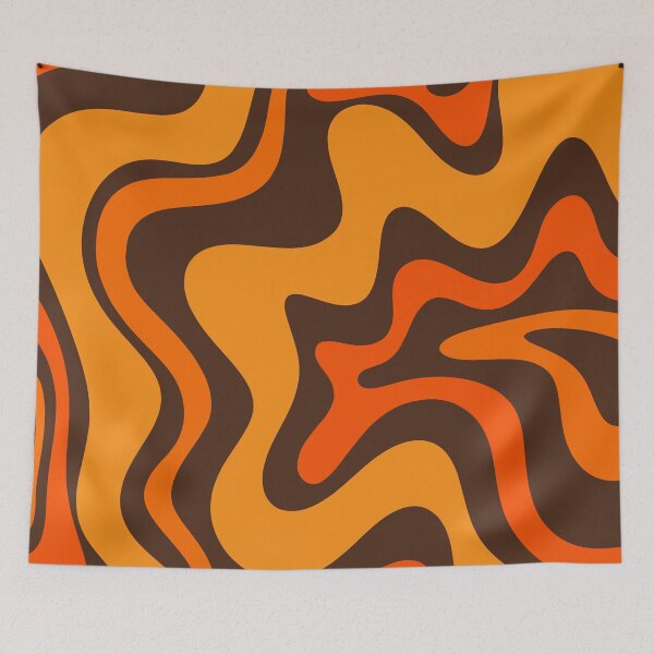 Item preview, Retro Liquid Swirl Abstract Pattern in 70s Brown and Orange designed and sold by kierkegaard.