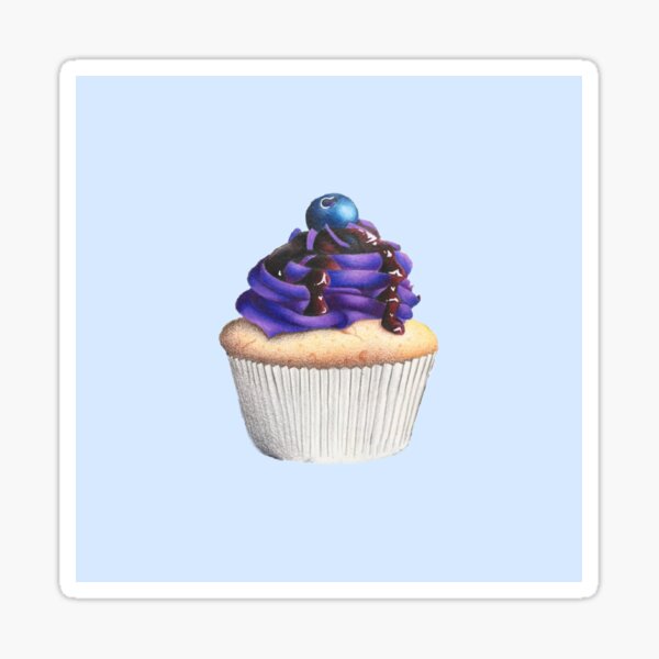 Purple Cupcake Drawing Sticker For Sale By Anon Artist Redbubble 8982