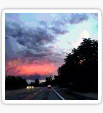 Sunset Cartoon Sticker