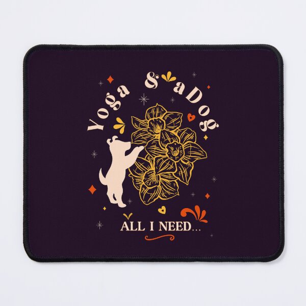 Item preview, all i need is love yoga and a dog retro style designed and sold by InnaMGraphic.