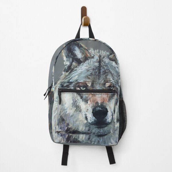 Artikelvorschau, Mettle Wolf - Acrylmalerei eines grauen Wolfs entworfen und verkauft von Leonardo-Bogato.
