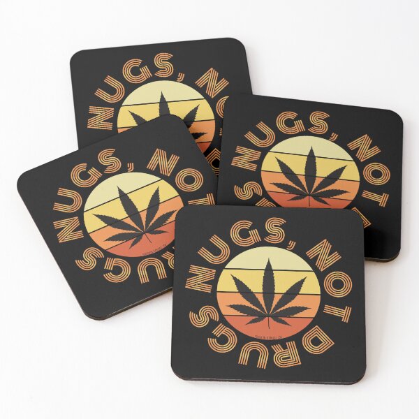 Item preview, Retro Vintage Sunset Orange Pot leaf-Nugs not drugs  designed and sold by YomeHayin.