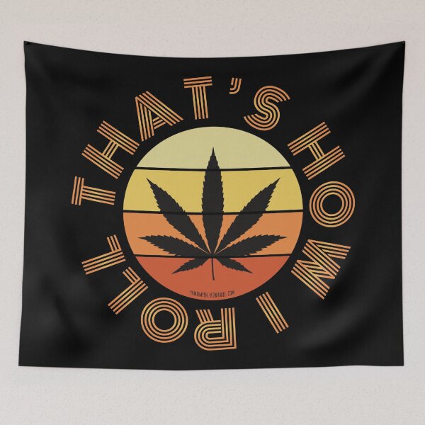Item preview, Retro Vintage Sunset Orange Pot leaf-Thats how I roll designed and sold by YomeHayin.