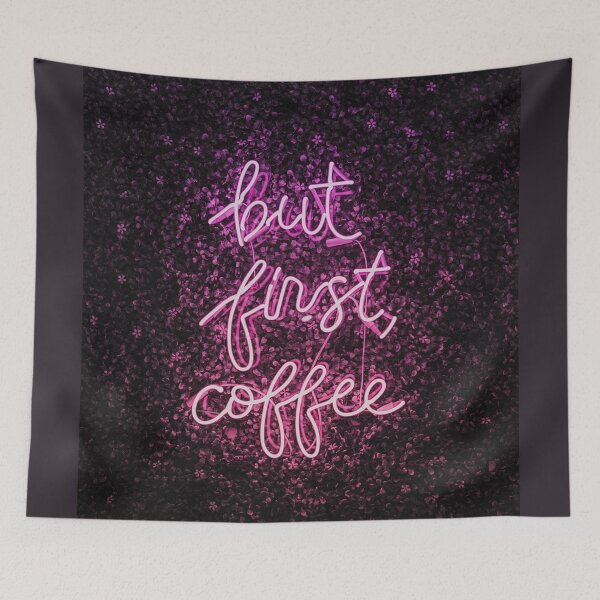 Item preview, Preppy Room Decor -	But First Coffee Pink Neon Lights Sign designed and sold by Shop Your Aesthetic.