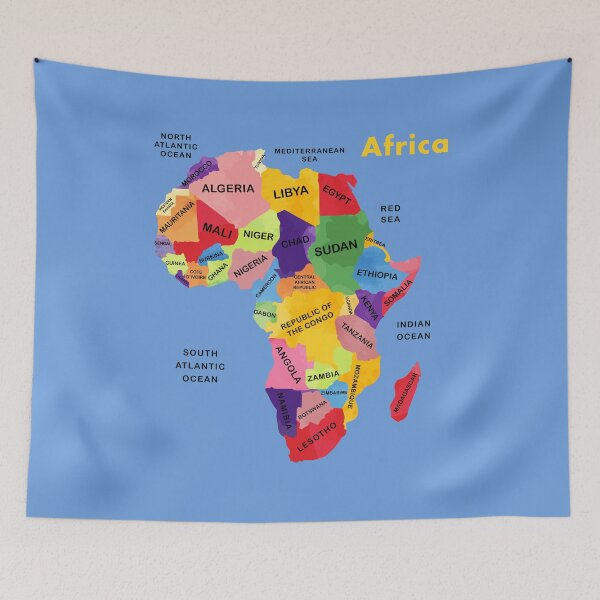 Item preview, Africa Map watercolor Artwork designed and sold by LIRAZ ZIV.