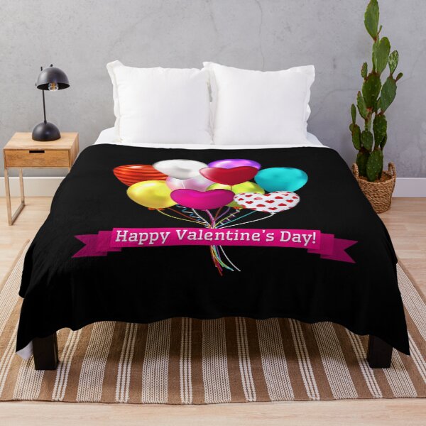 Item preview, Happy Valentine’s Day! Colourful Patterned Balloons (on Black) designed and sold by PawsitiveMum.