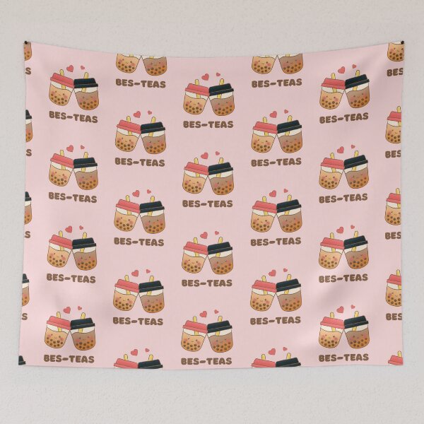 Item preview, Bes-teas, cute boba best teas for best friends, love pun. Smiling friends and best friends forever  designed and sold by WhaleSharkShop.