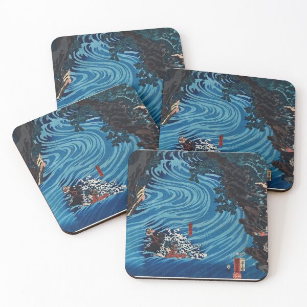 Item preview, Japanese Warlord crossing the river  - Traditional Japanese Illustration Ukyio-e Style designed and sold by FrostMintStudio.