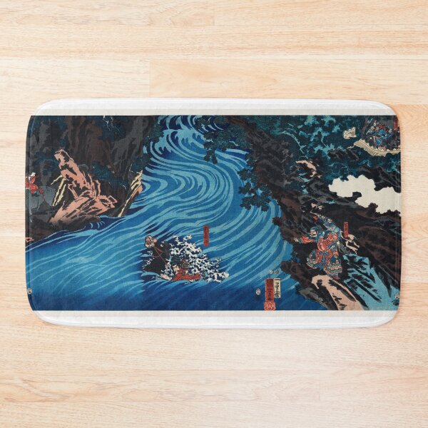 Item preview, Japanese Warlord crossing the river  - Traditional Japanese Illustration Ukyio-e Style designed and sold by FrostMintStudio.