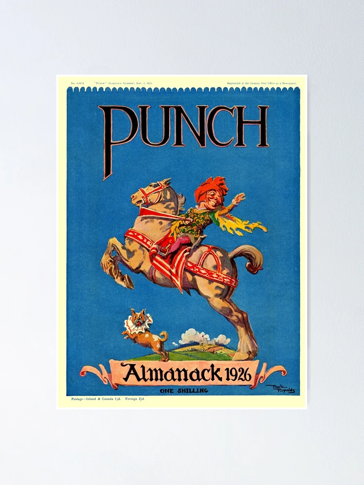 ビンテージ広告ポスター 印刷紙(1929年PUNCH’S ALMAIYACK本) Punch Magazine Cover, 1926