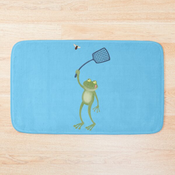 Item preview, Funny green frog swatting fly cartoon designed and sold by FrogFactory.
