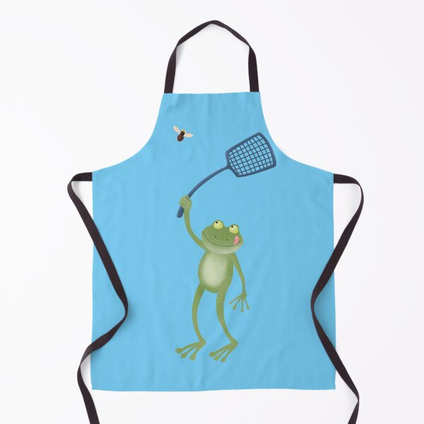 Item preview, Funny green frog swatting fly cartoon designed and sold by FrogFactory.
