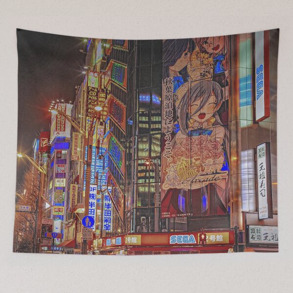 Item preview, Japanese City Streets and Buildings with Vibrant Colors designed and sold by RyanCaudell.