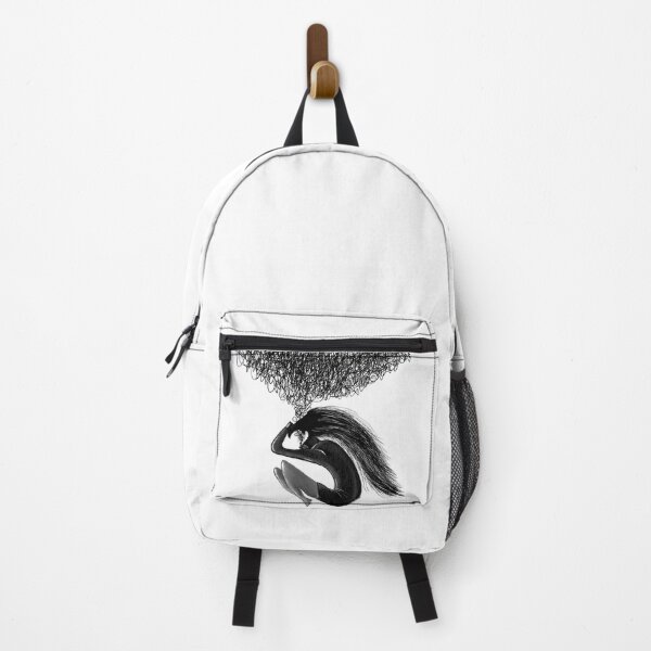 Item preview, Disturbing  thoughts of a young girl digital art black and white graphics designed and sold by LenaSfinks.