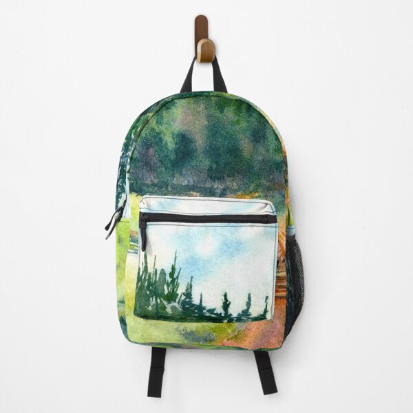 Item preview, Path In The Pine Forest, Watercolor Landscape Painting designed and sold by DaisyPaints.