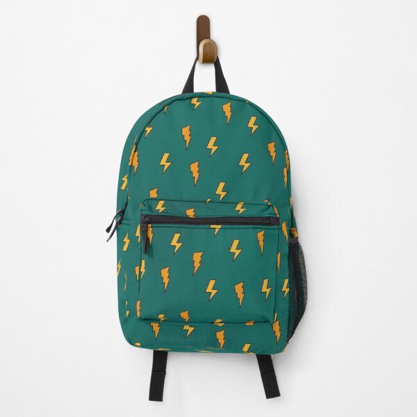 Item preview, Orange and yellow lightning bolts on green background designed and sold by Annaillustrator.