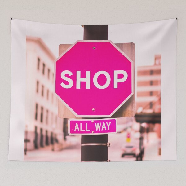 Item preview, Preppy Room Decor -	Pink Shop All Way Sign designed and sold by Shop Your Aesthetic.