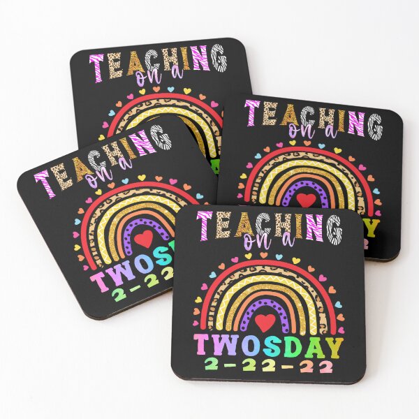 Item preview, Teaching On A Twosday 2-22-22 22nd February 2022 Leopard Rainbow Print designed and sold by stareongroup.