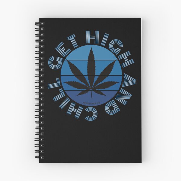 Item preview, Retro Vintage Sunset Blue Pot leaf-Get high and chill designed and sold by YomeHayin.