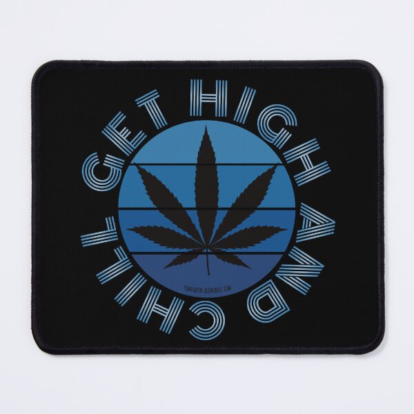 Item preview, Retro Vintage Sunset Blue Pot leaf-Get high and chill designed and sold by YomeHayin.