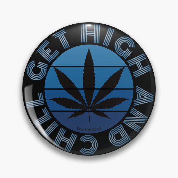 Item preview, Retro Vintage Sunset Blue Pot leaf-Get high and chill designed and sold by YomeHayin.