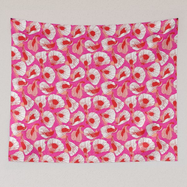 Item preview, Preppy Room Decor -	Pink Red Windy petals Repeat Pattern designed and sold by Shop Your Aesthetic.