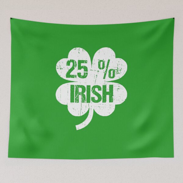 Item preview, Funny St Patricks Day Quote: 25% Irish, vintage Irish Shamrock  designed and sold by AMINE  ★★★★★.
