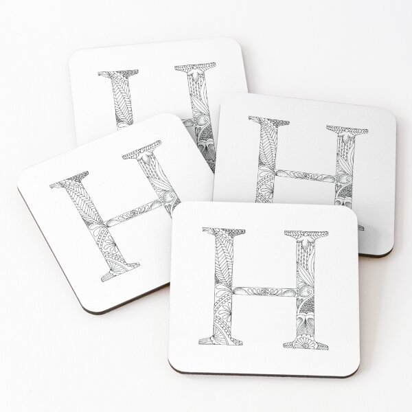 Item preview, Henna Alphabet H / Henna Letter H - Black Henna Line Art designed and sold by Mrs-PenLine.